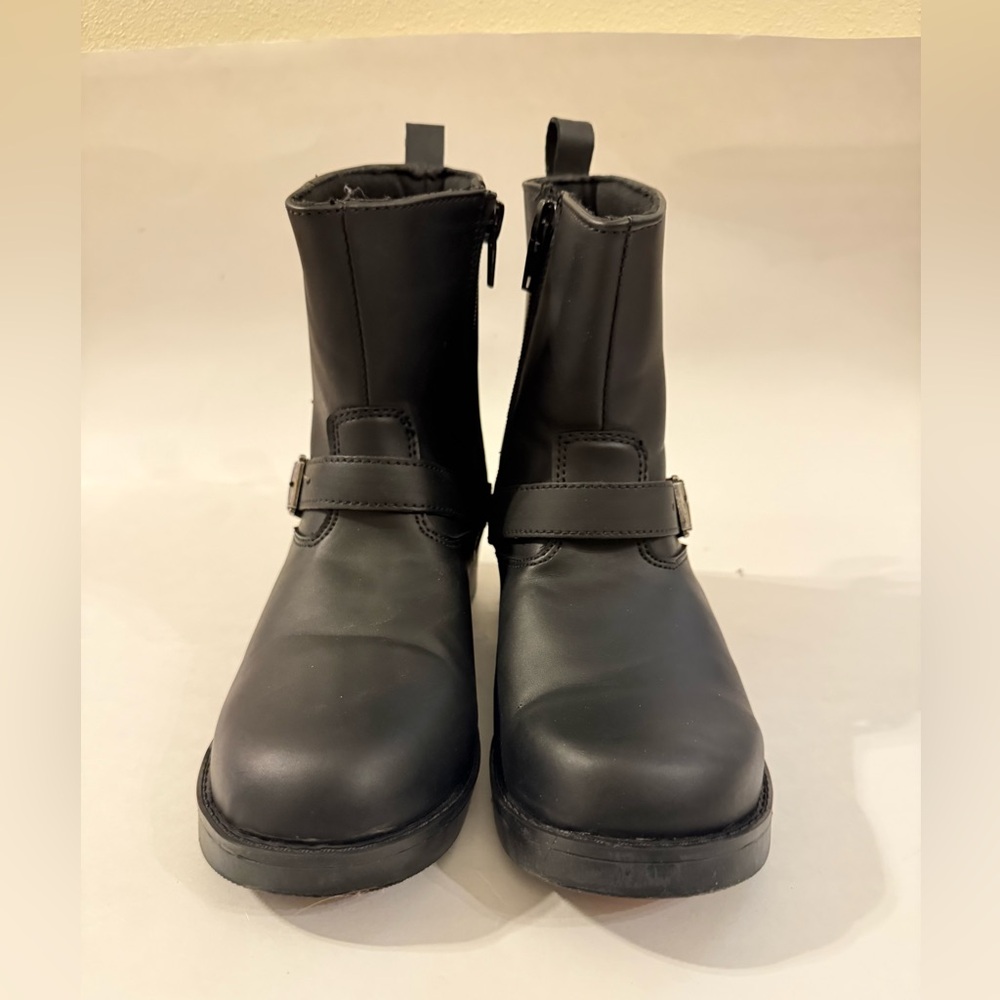 Milwaukee Leather Kids Engineer Style Biker Zipper Buckle Boots Size 7